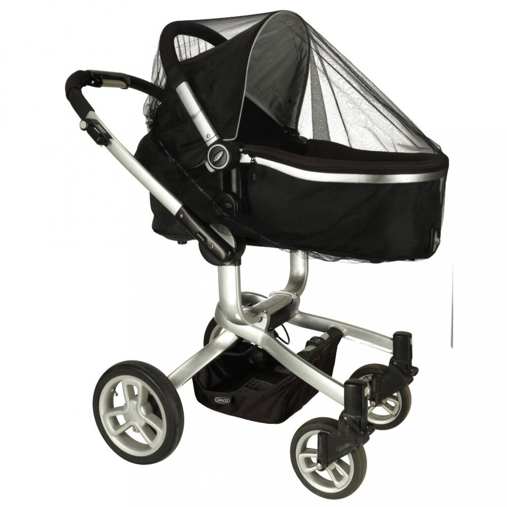Ikonka Plasa anti-tantari pentru carucior copii elastica din poliester flexibil dimensiune universala 140 cm Black