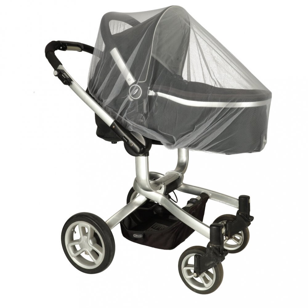Ikonka Plasa anti-tantari pentru carucior copii elastica din poliester flexibil dimensiune universala 140 cm Grey