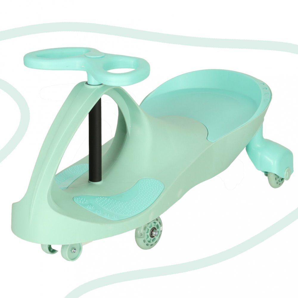 Ikonka Plasmacar gravitational cu LED-uri luminoase Pastel Mint inaltime de la sol pana la sezut 21 cm greutate maxima admisa 50 kg