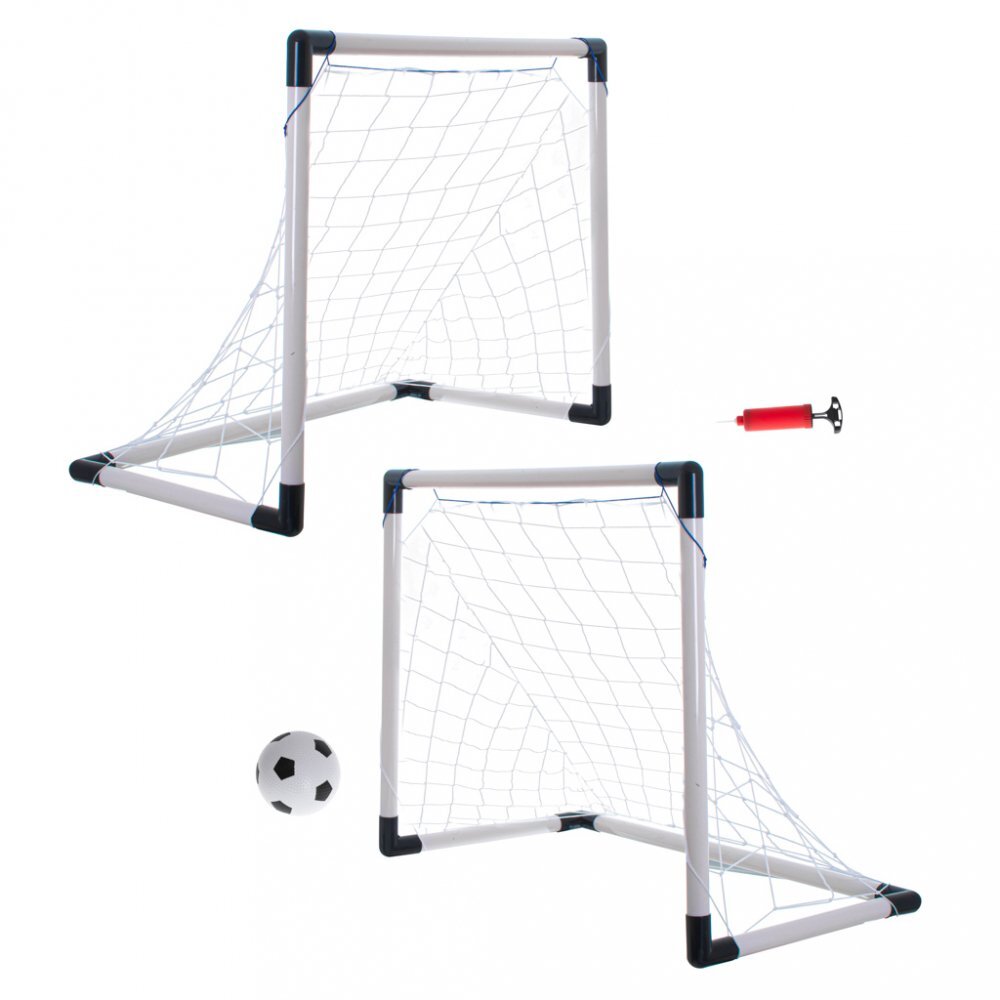 Ikonka Poarta de fotbal pentru copii 2 in 1 cu minge si pompa incluse dimensiune 143 x 110 x 70 cm