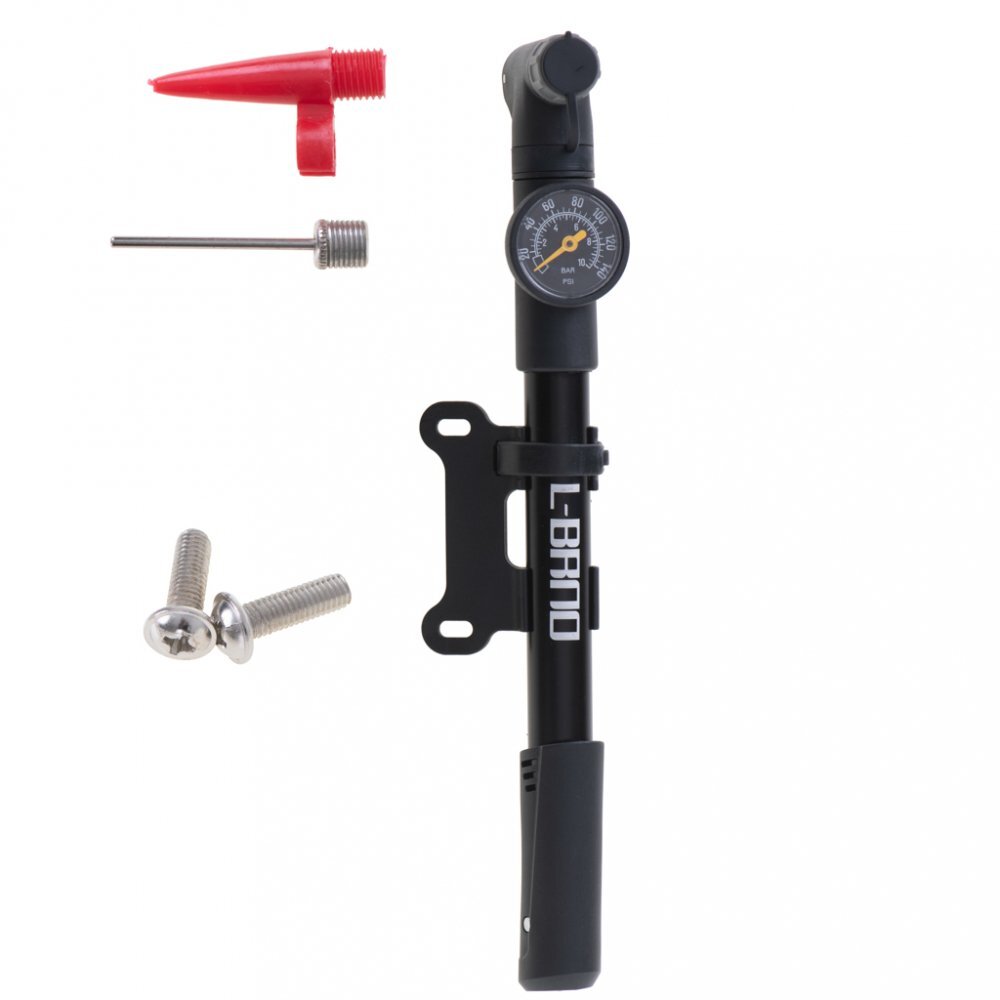 Ikonka Pompa de bicicleta cu manometru 32cm Negru