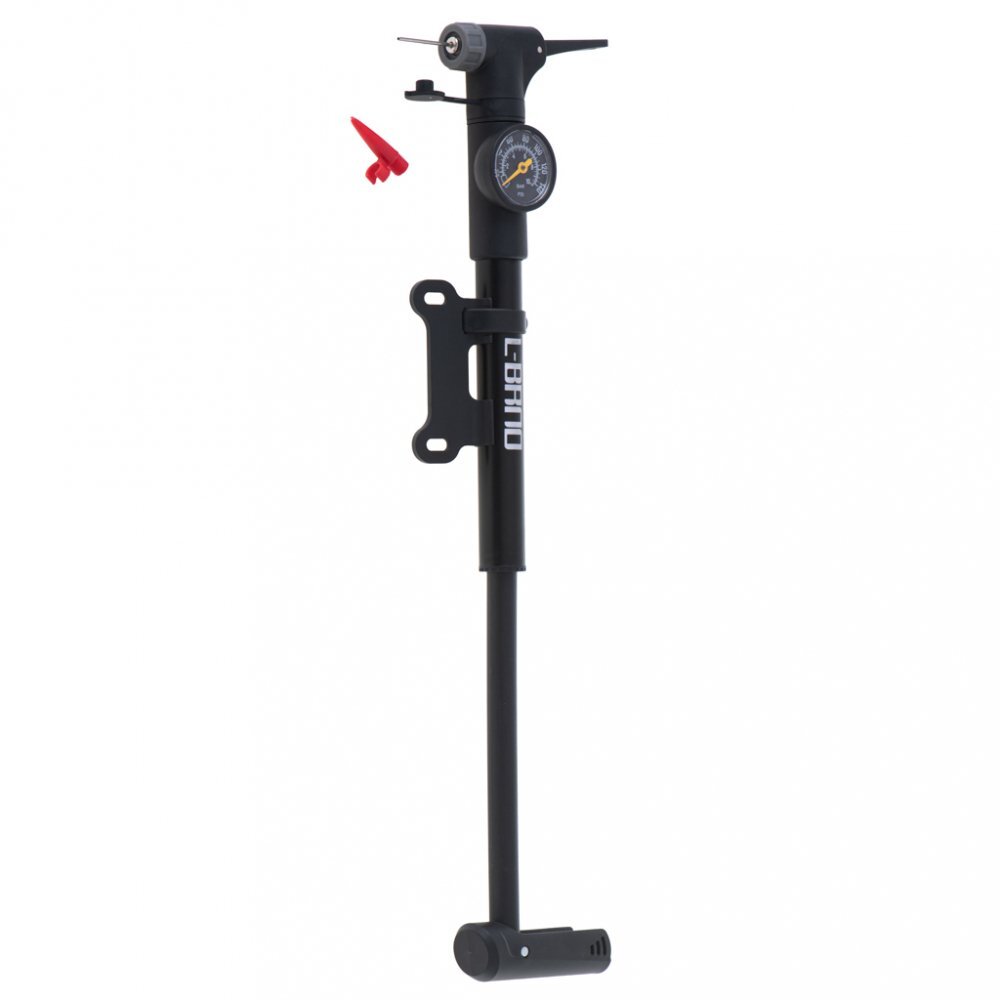 Ikonka Pompa de bicicleta cu manometru 32cm Negru