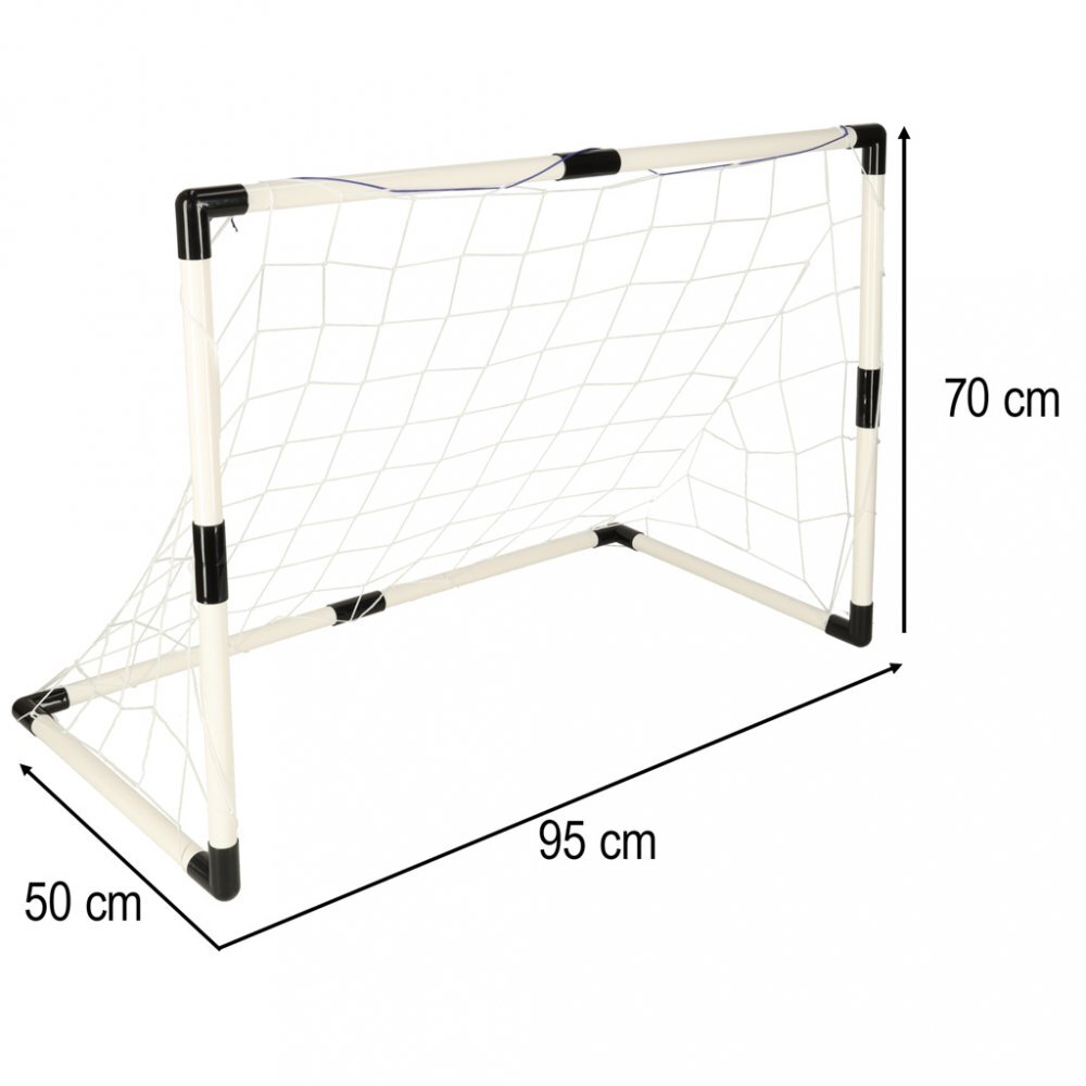Ikonka Porti de fotbal 2in1 pentru copii cu mingi si pompa inclusa design compact montare intuitiva dimensiune 95 x 48 x 70 cm