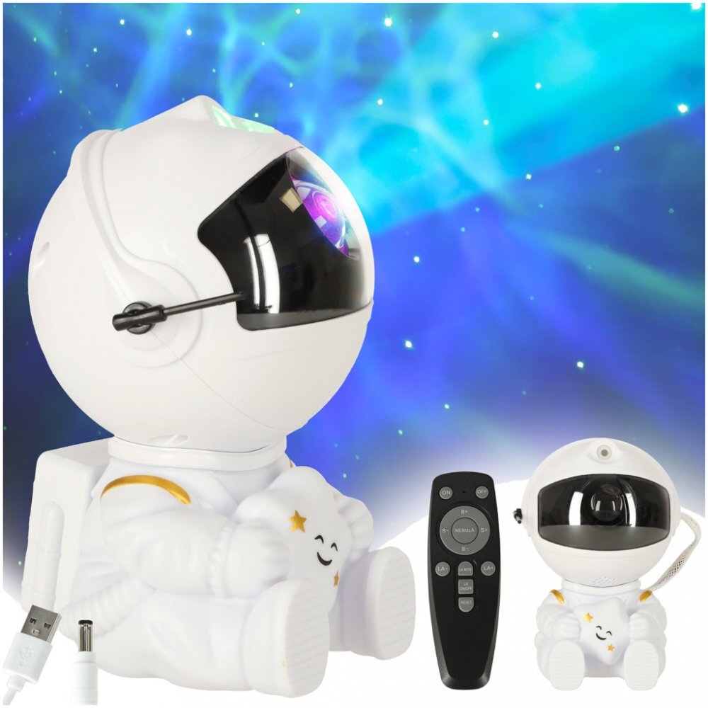 Ikonka Proiector decorativ Astronaut Star cu cap rotativ 360 grade si telecomanda white