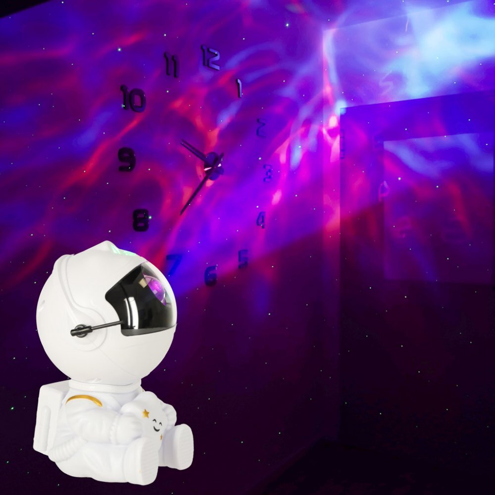 Ikonka Proiector decorativ Astronaut Star cu cap rotativ 360 grade si telecomanda white