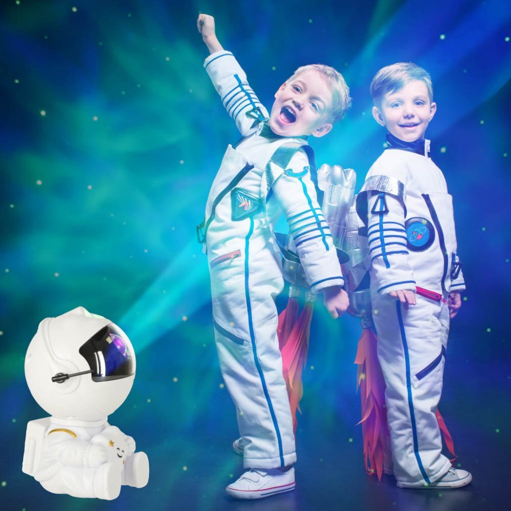 Ikonka Proiector decorativ Astronaut Star cu cap rotativ 360 grade si telecomanda white