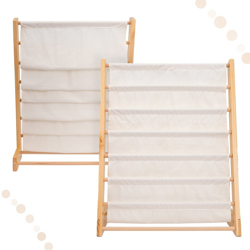 Ikonka Raft organizator de carti pentru copii realizat din lemn dimensiune 79 x 62.5 x 30 cm