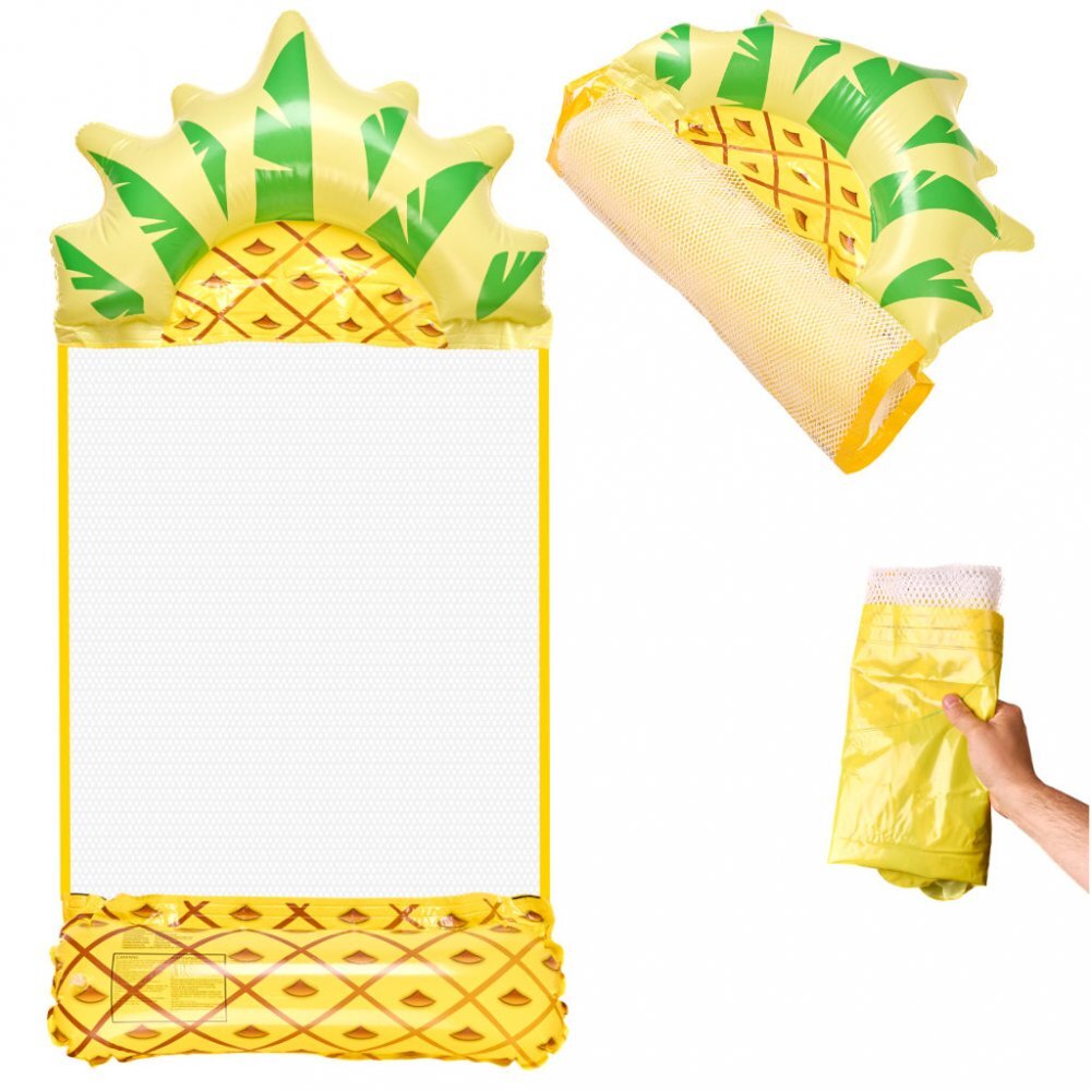 Ikonka Saltea gonflabila tip hamac pentru plaja si piscina dimensiune 135 x 72 cm model Ananas