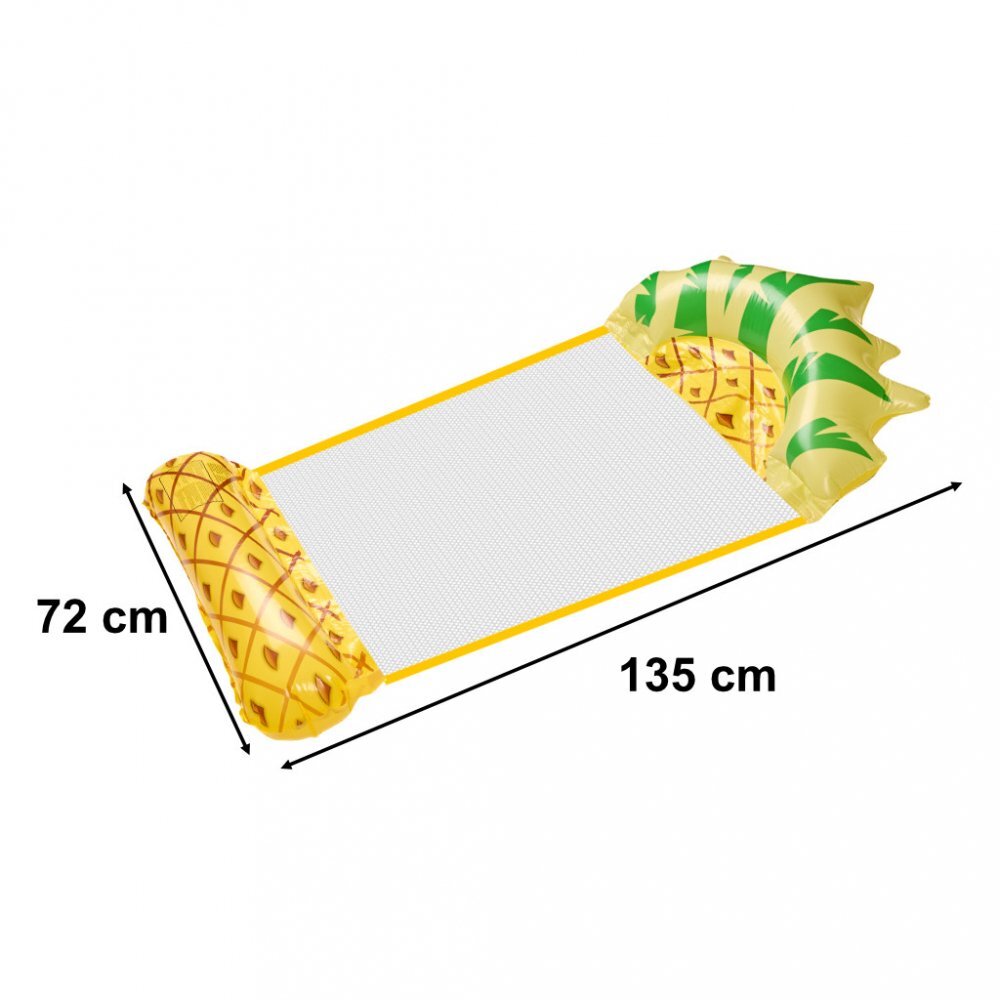 Ikonka Saltea gonflabila tip hamac pentru plaja si piscina dimensiune 135 x 72 cm model Ananas