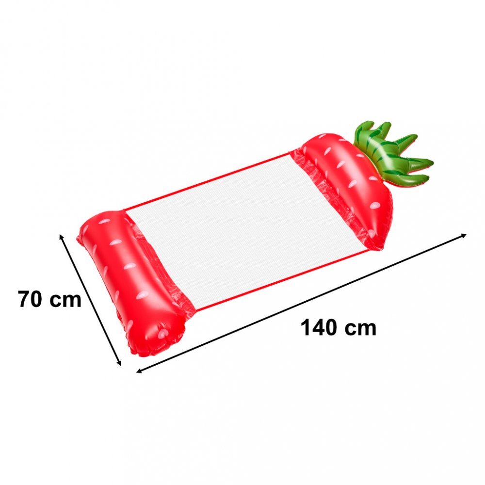 Ikonka Saltea gonflabila tip hamac pentru plaja si piscina dimensiune 150 x 70 cm model Capsunica