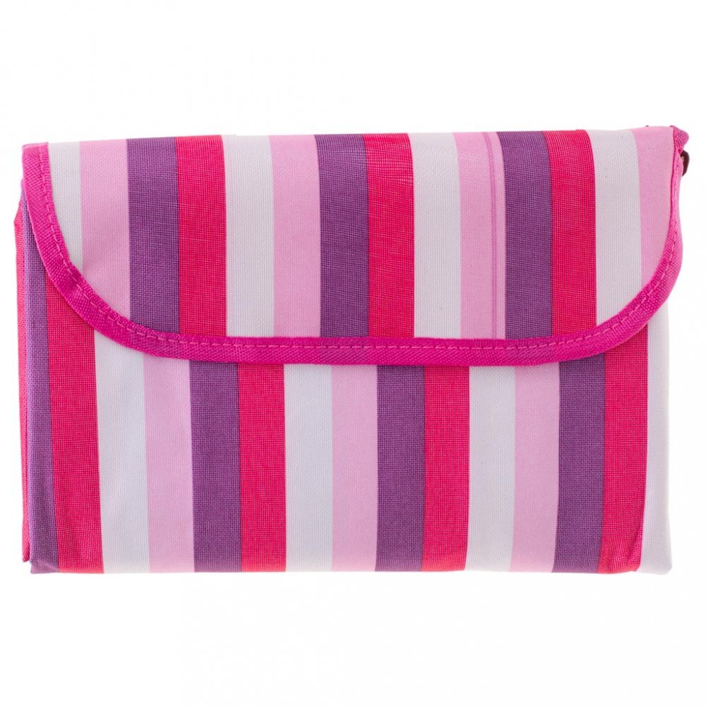 Ikonka Saltea impermeabila de plaja sau picnic 200 x 200 cm Pink Strips