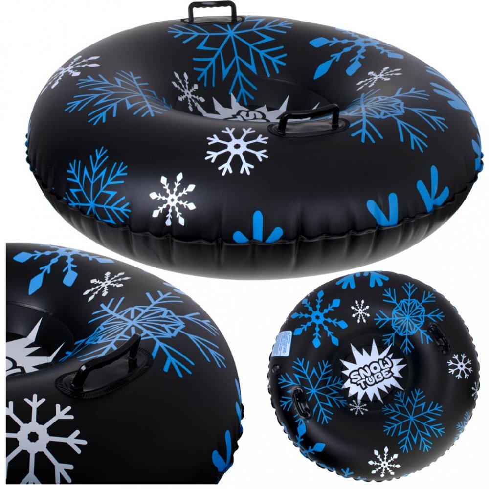 Ikonka Sanie gonflabila 95cm Black Snowflake