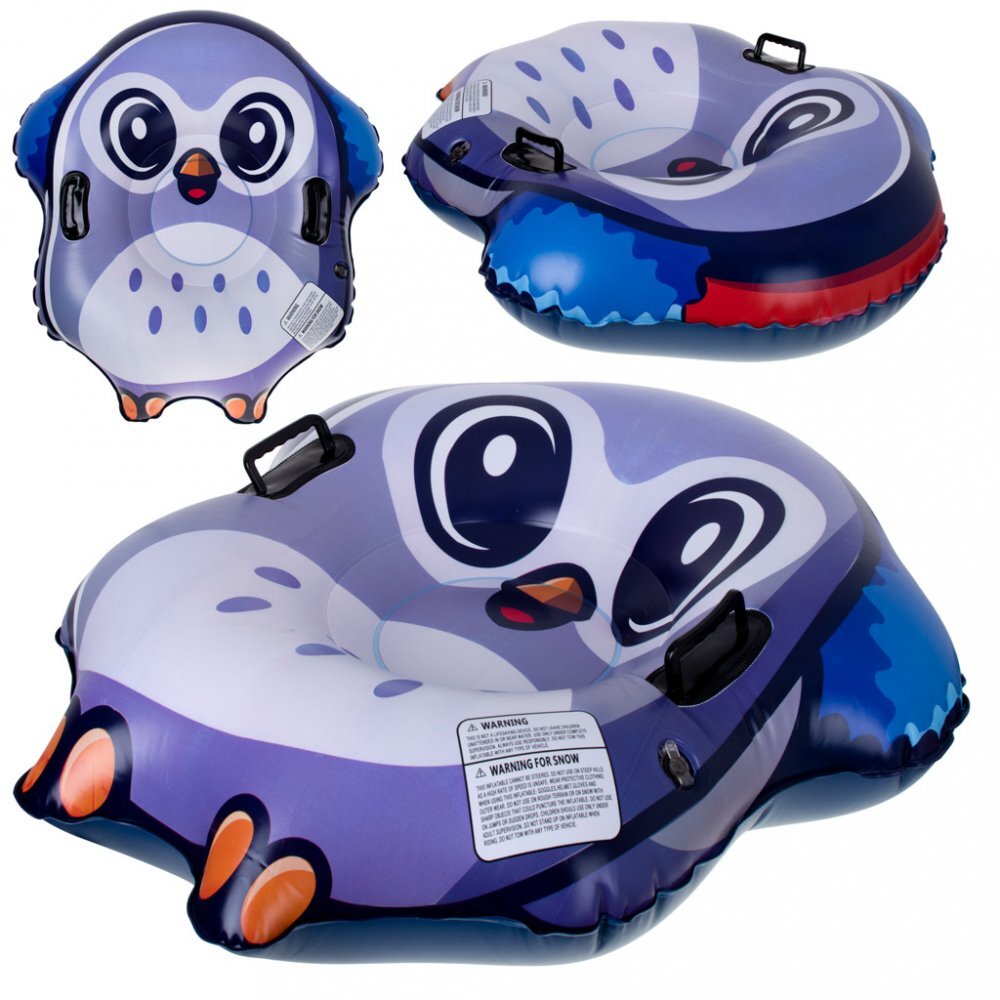 Ikonka Sanie gonflabila pentru copii Purple Owl cu manere de sustinere dimensiune 95 x 103 x 26 cm