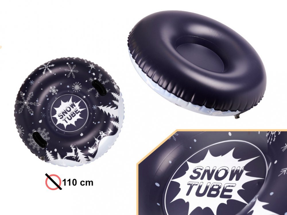 Ikonka Sanie gonflabila pentru copii Snow Flake cu manere de sustinere realizata din PVC dimensiune 110 x 26 cm