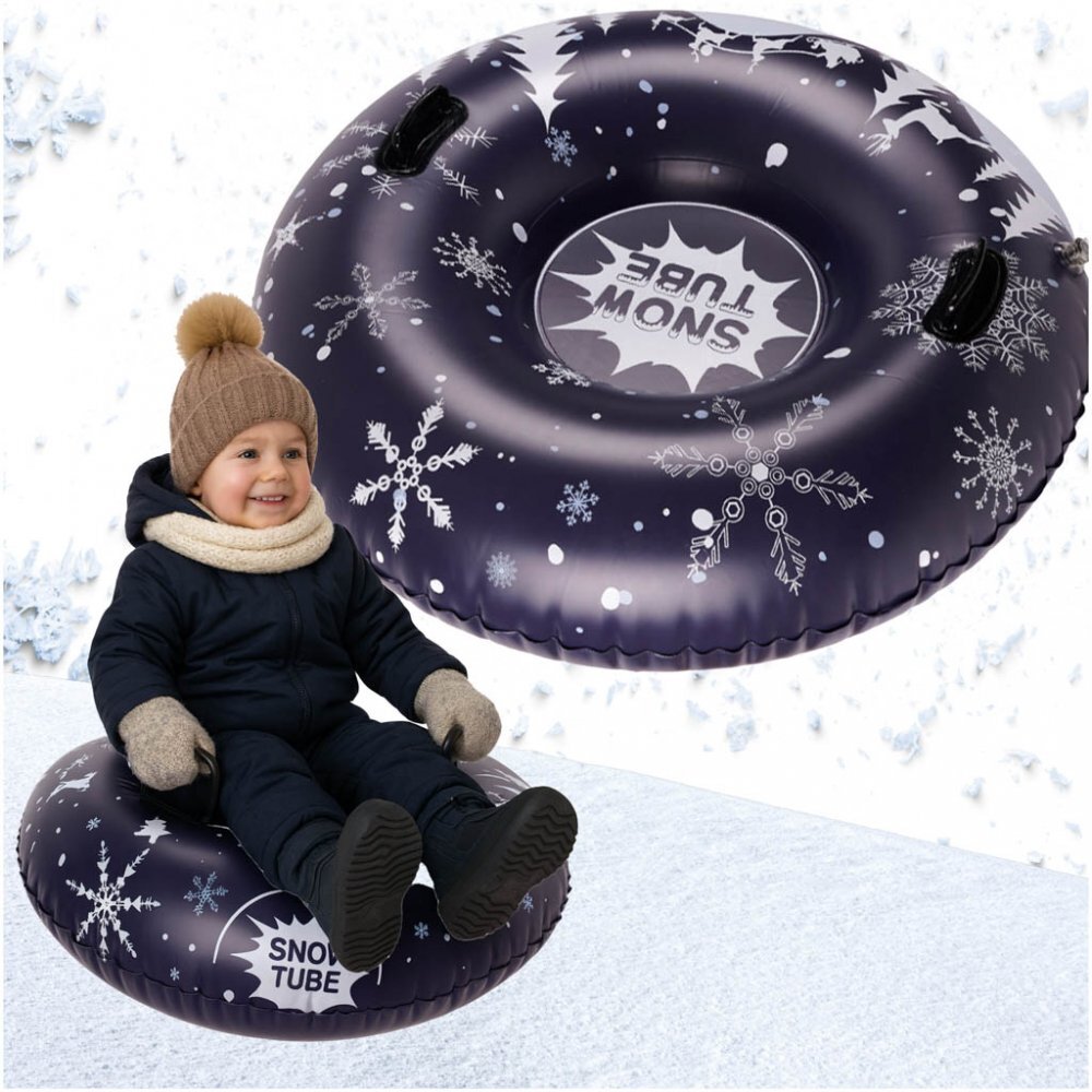 Ikonka Sanie gonflabila pentru copii Snow Flake cu manere de sustinere realizata din PVC dimensiune 110 x 26 cm