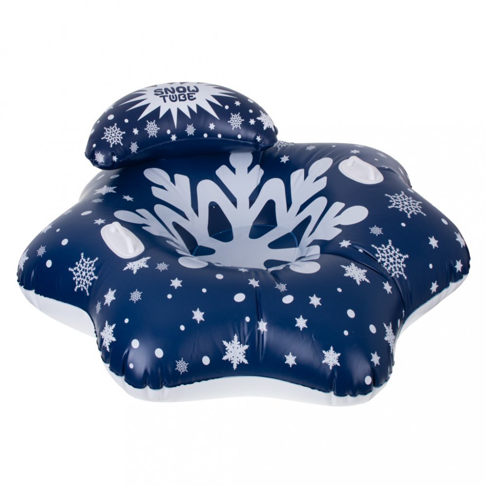 Ikonka Sanie gonflabila pentru copii Snow Flake cu perna manere de sustinere realizata din PVC dimensiune 95 x 103 x 26 cm