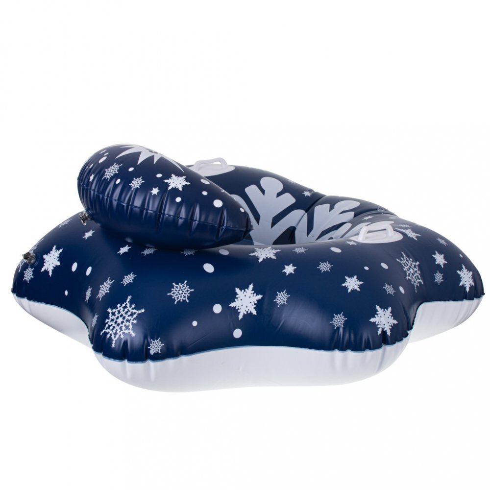 Ikonka Sanie gonflabila pentru copii Snow Flake cu perna manere de sustinere realizata din PVC dimensiune 95 x 103 x 26 cm