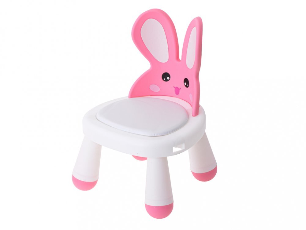 Ikonka Scaun de masa pentru copii 2 in 1 cu tavila reglabila si detasabila sarcina maxima 26 kg dimensiune 31 x 45cm Little Bunny Roz