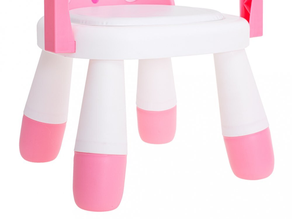 Ikonka Scaun de masa pentru copii 2 in 1 cu tavila reglabila si detasabila sarcina maxima 26 kg dimensiune 31 x 45cm Little Bunny Roz