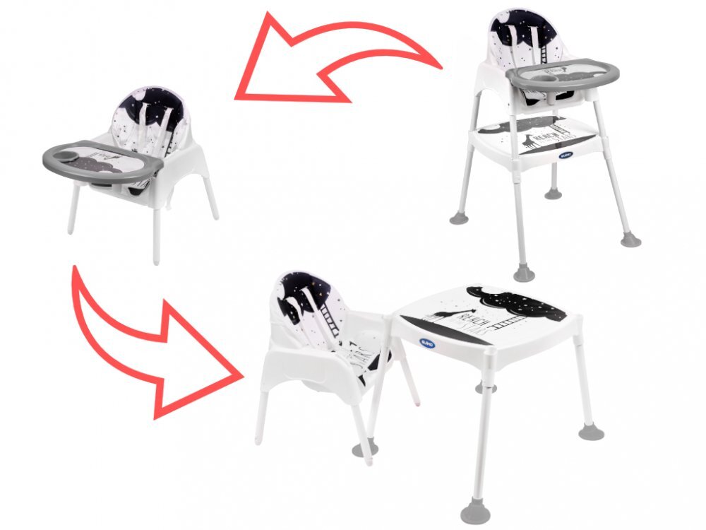 Ikonka Scaun de servit masa transformabil 3 in 1 Stars
