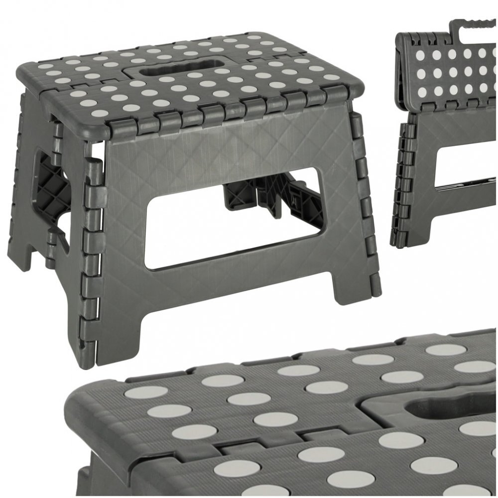 Ikonka Scaunel pentru copii pliabil realizat din plastic dimensiune 22 x 28.5 cm Dark Grey