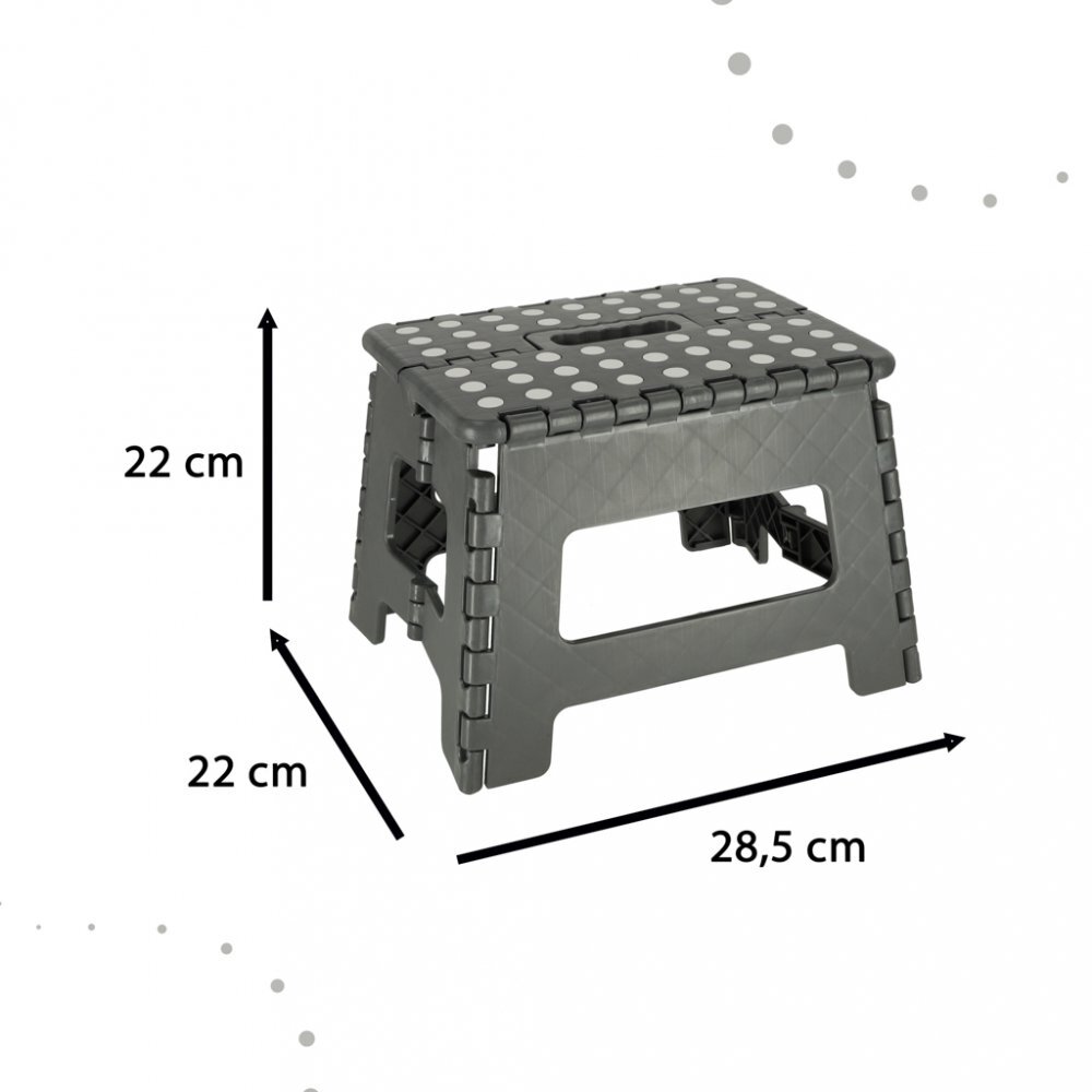 Ikonka Scaunel pentru copii pliabil realizat din plastic dimensiune 22 x 28.5 cm Dark Grey
