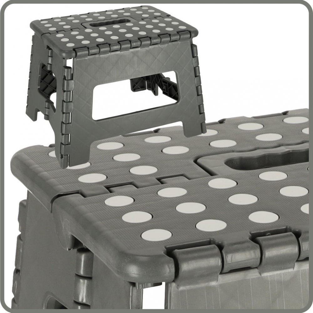 Ikonka Scaunel pentru copii pliabil realizat din plastic dimensiune 22 x 28.5 cm Dark Grey
