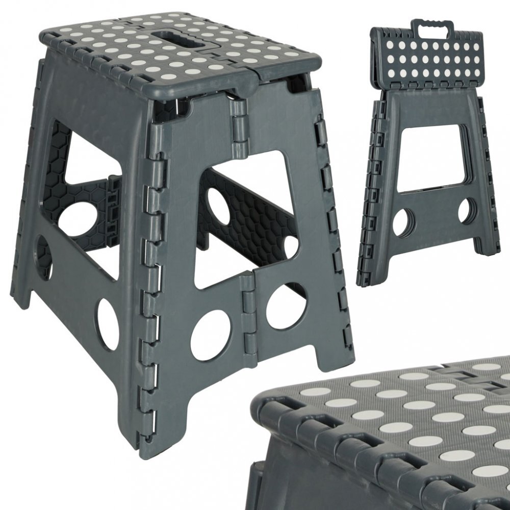 Ikonka Scaunel Pliabil din plastic 39 cm Dark Grey