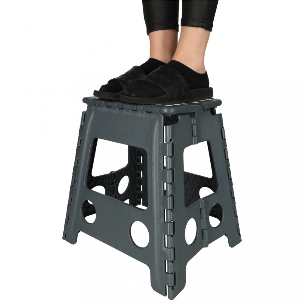 Ikonka Scaunel Pliabil din plastic 39 cm Dark Grey