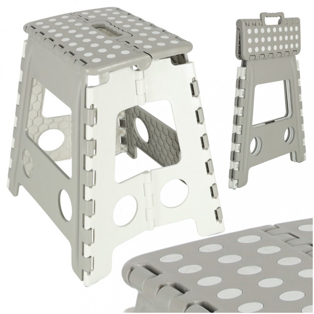 Ikonka Scaunel Pliabil din plastic 39 cm Light Grey