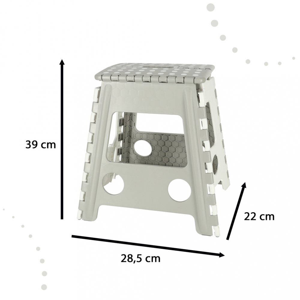 Ikonka Scaunel Pliabil din plastic 39 cm Light Grey