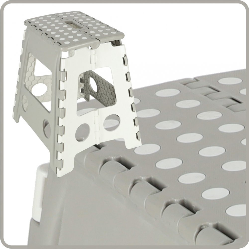 Ikonka Scaunel Pliabil din plastic 39 cm Light Grey
