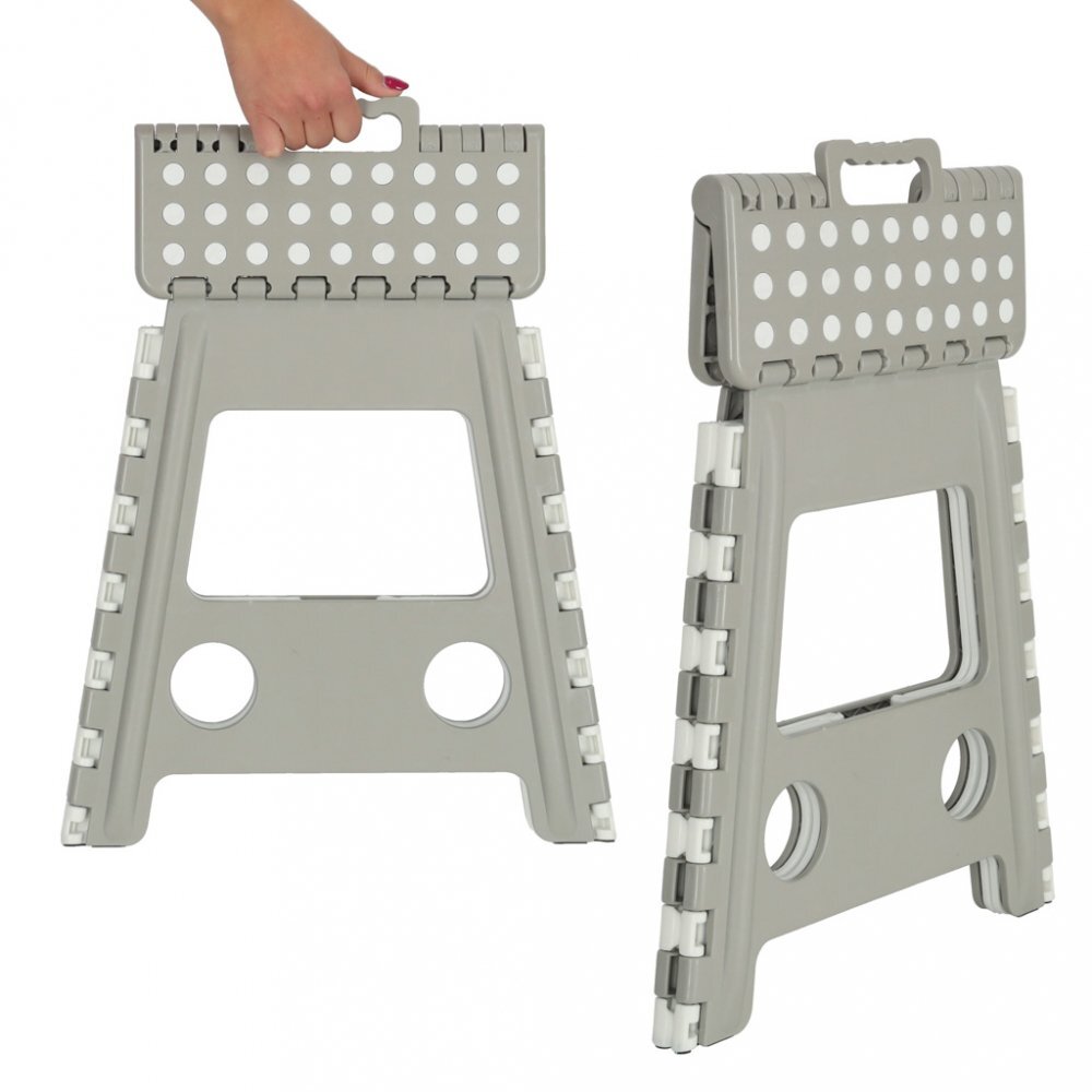 Ikonka Scaunel Pliabil din plastic 39 cm Light Grey
