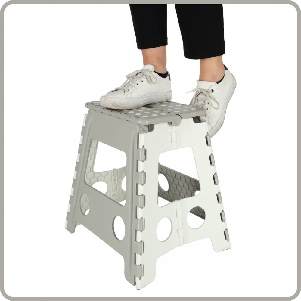 Ikonka Scaunel Pliabil din plastic 39 cm Light Grey