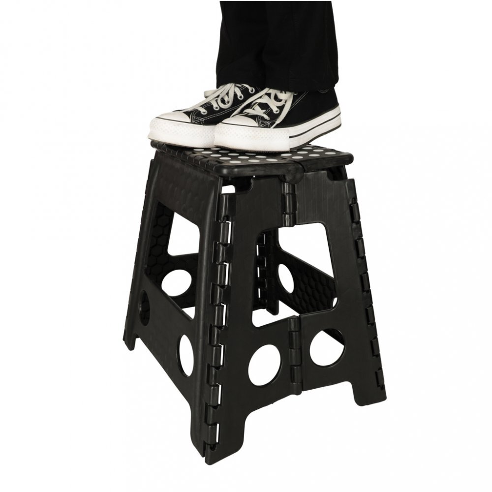 Ikonka Scaunel Pliabil din plastic 39 cm negru