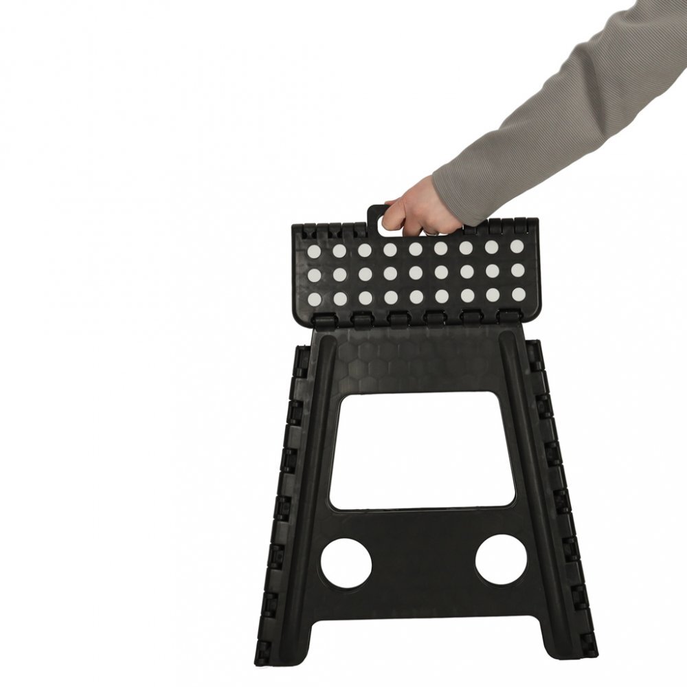 Ikonka Scaunel Pliabil din plastic 39 cm negru