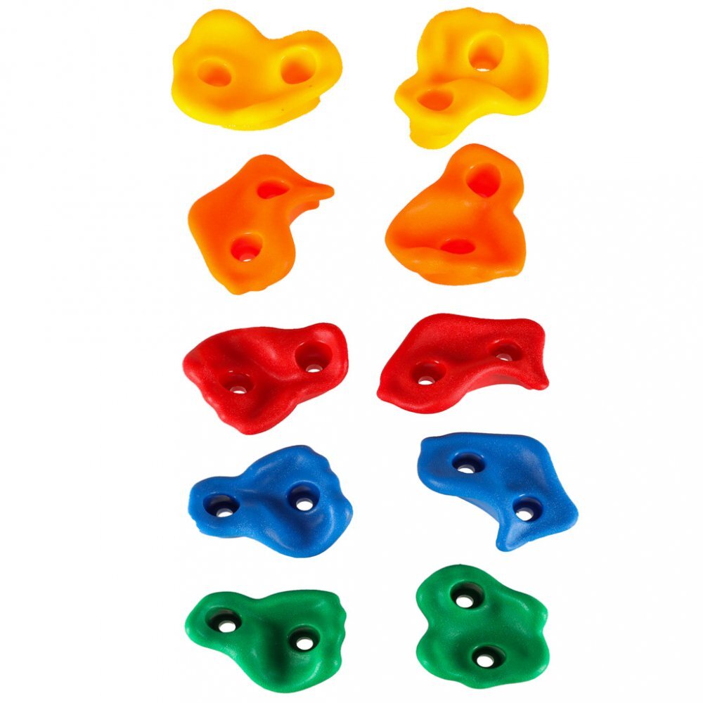 Ikonka Set 10 pietre de catarat si escaladat multicolor cu manere si suruburi incluse