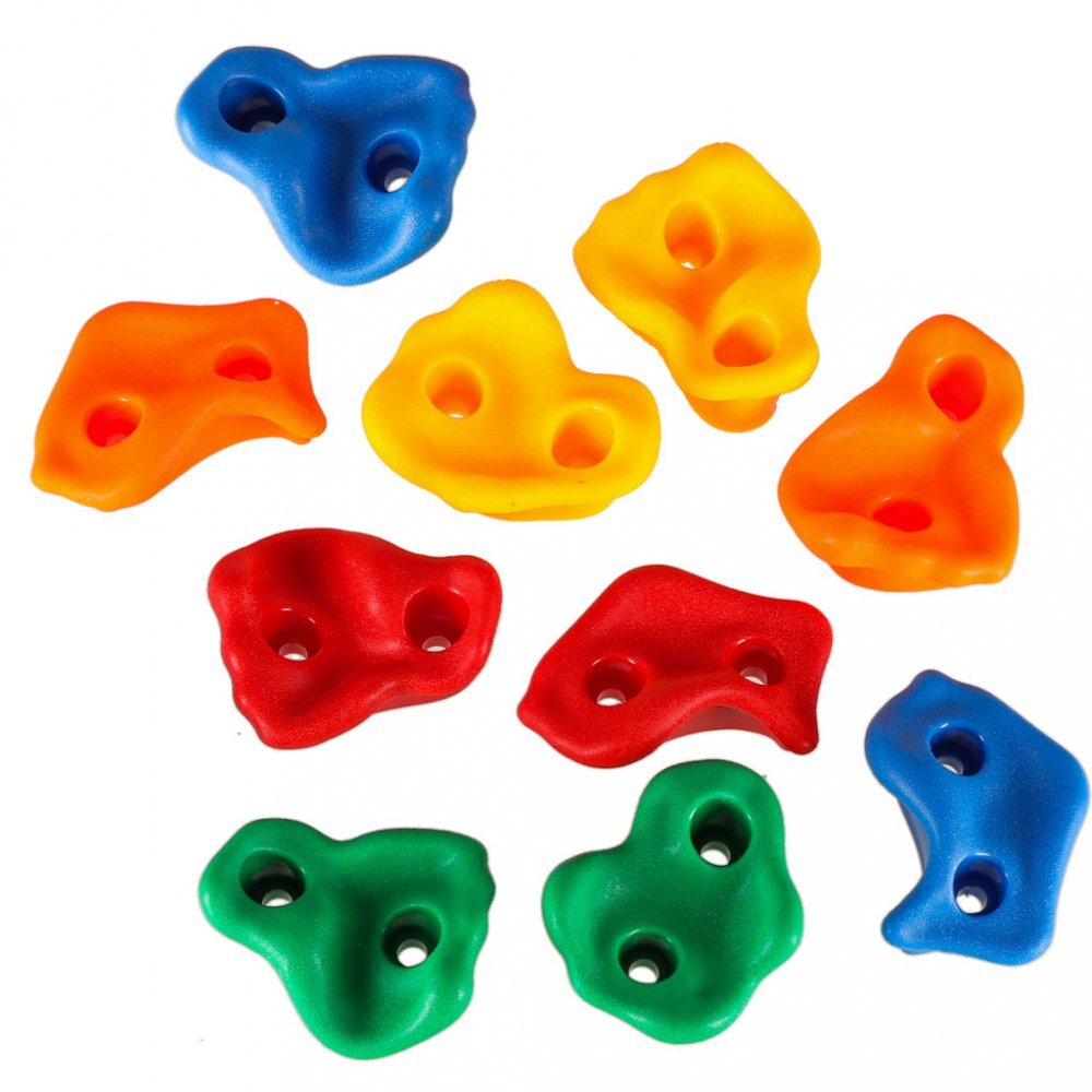 Ikonka Set 10 pietre de catarat si escaladat multicolor cu manere si suruburi incluse