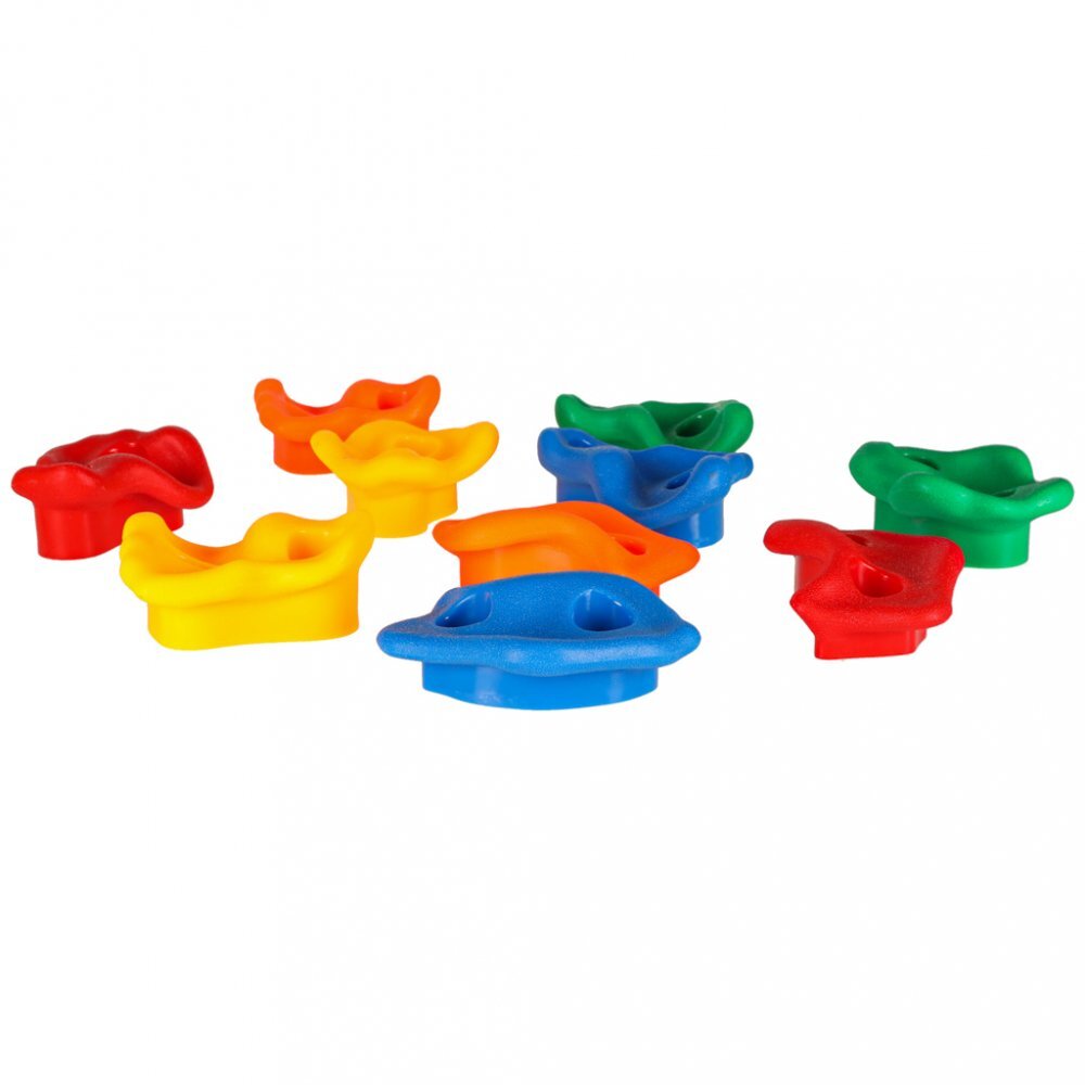 Ikonka Set 10 pietre de catarat si escaladat multicolor cu manere si suruburi incluse