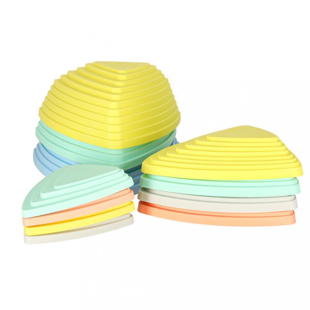 Ikonka Set 11 pietre de echilibru pentru copii pastel design ergonomic si inaltimi variabile