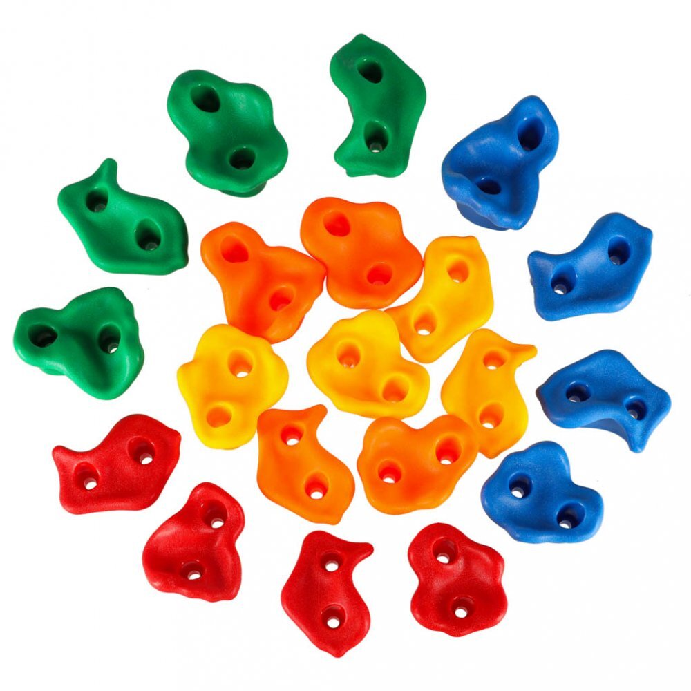 Ikonka Set 20 prize de catarare pentru copii cu sistem fixare inclus din plastic multicolor