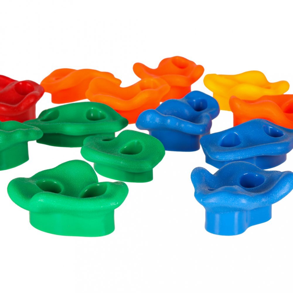 Ikonka Set 20 prize de catarare pentru copii cu sistem fixare inclus din plastic multicolor
