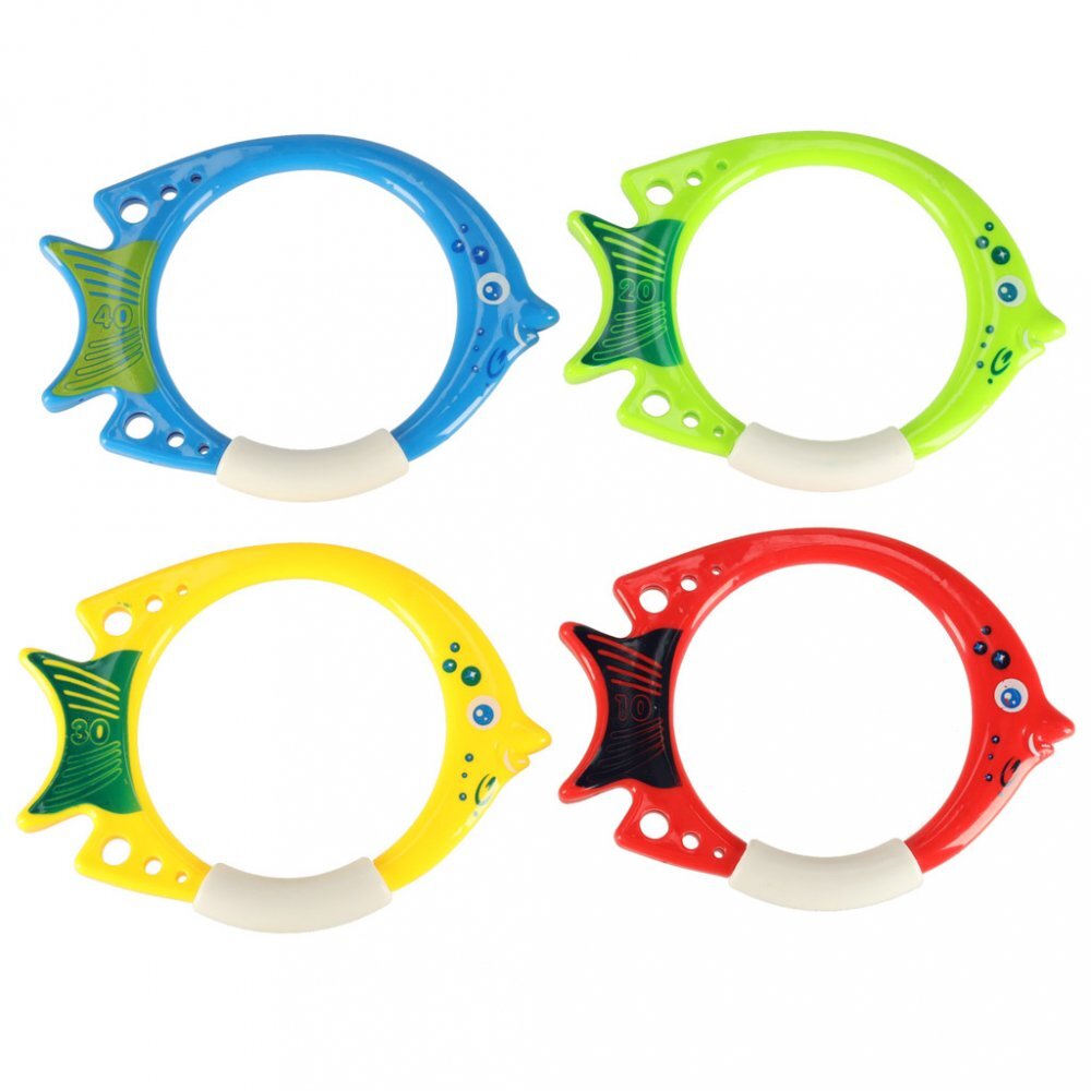 Ikonka Set 27 jucarii de inot pentru copii Water World design atractiv culori veselr si forme marine in saculet de depozitare