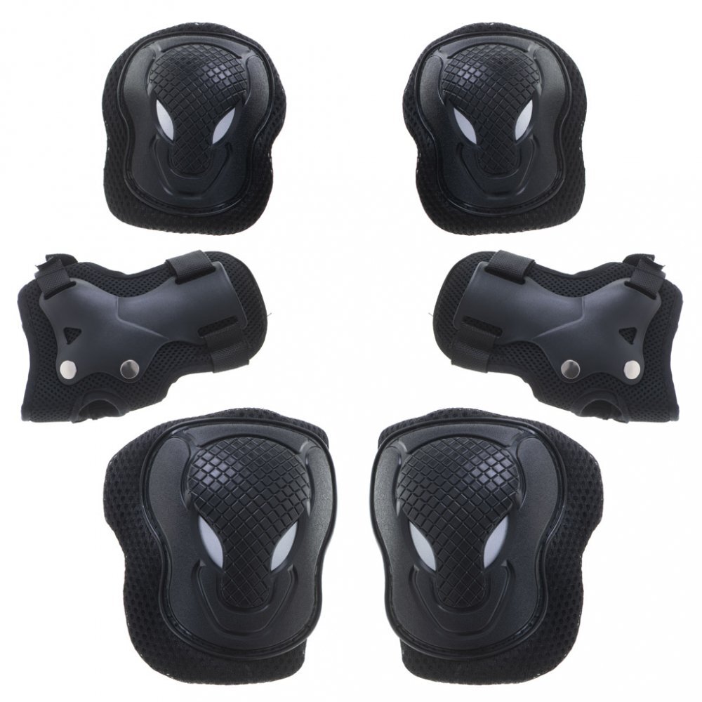 Ikonka Set 6 x protectii cotiere genunchiere si brate pentru copii Black