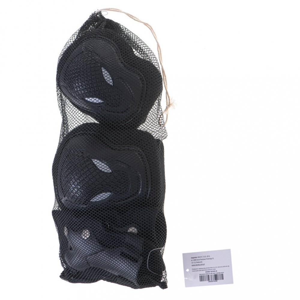 Ikonka Set 6 x protectii cotiere genunchiere si brate pentru copii Black