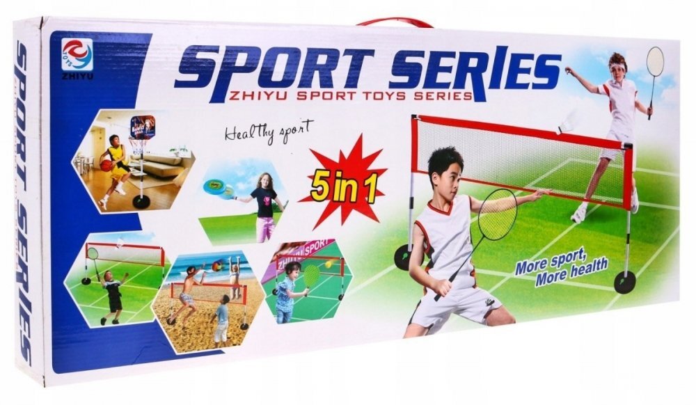 Ikonka Set antrenament pentru copii 5in1 Sport Series cu Baschet Volei Badminton Frisbe Disc