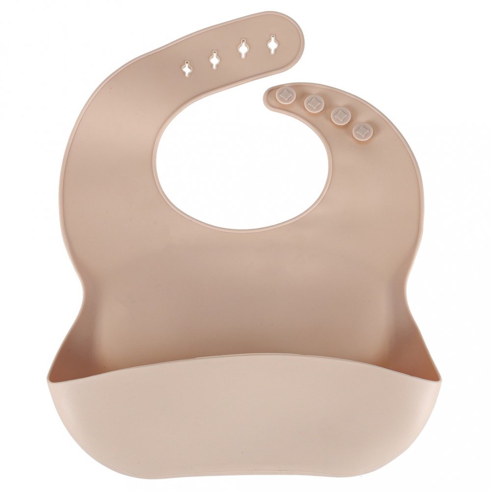 Ikonka Set complet de hranire copii cu 9 piese din silicon pentru diversificare hrana beige Crab