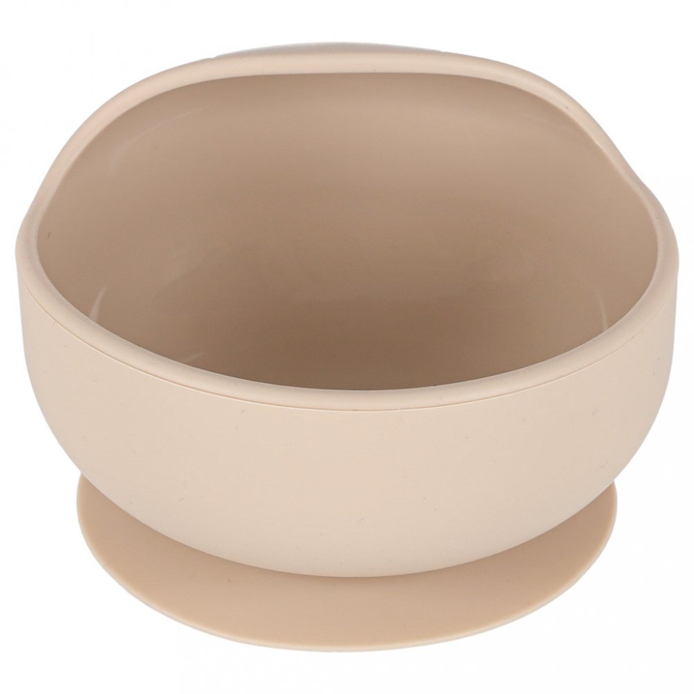 Ikonka Set complet de hranire copii cu 9 piese din silicon pentru diversificare hrana beige Crab