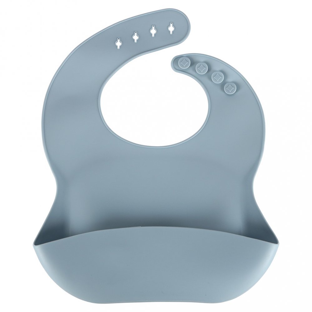 Ikonka Set complet de hranire copii pentru diversificare hrana 8 piese din silicon cu fixare in ventuze blue Teddy