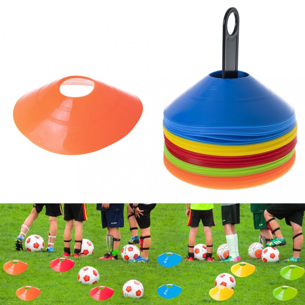 Ikonka Set de antrenament pentru copii cu 50 de discuri in 5 culori distincte din plastic Multicolor